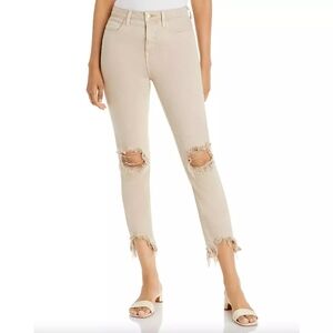 L'AGENCE High Line High-Rise Skinny Jeans Biscuit Destruct Cropped